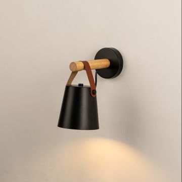 Buket Style Black Wall Light Light On White Background