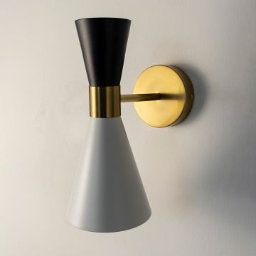 Andrav Black Gold Wall Light Light Off White Background