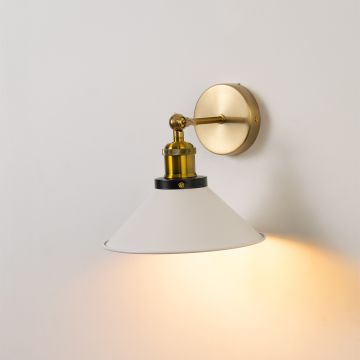 Vintage Bronze Wall Light White Light on White Background