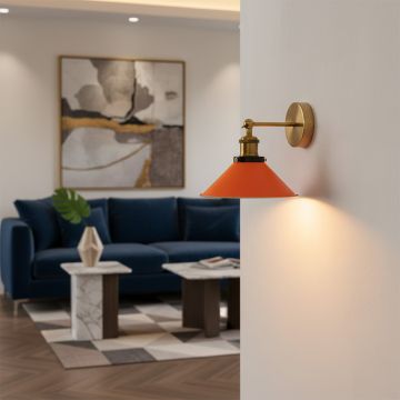 vintage bronze wall light orange main lifestyle