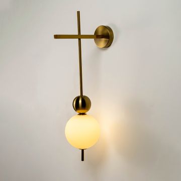 Candied Haws String Brass Wall Lamp Light On Black Background