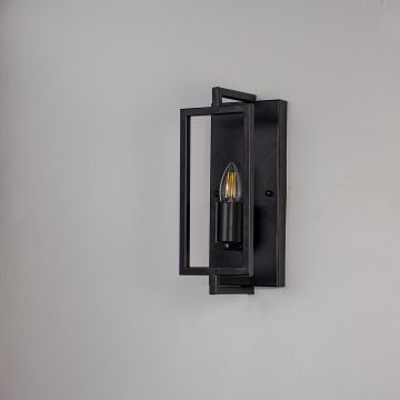Tube Wall Light Black   Glass Light Off White Background