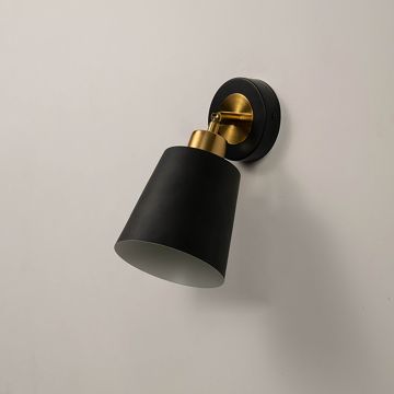 Modern Bedside Reading Wall Lamp Black Off White Background