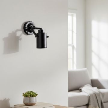 cylinder metallic wall sconce black main lifestyle