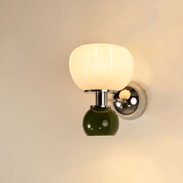 Freya Up Down Wall Light Green Light on white background