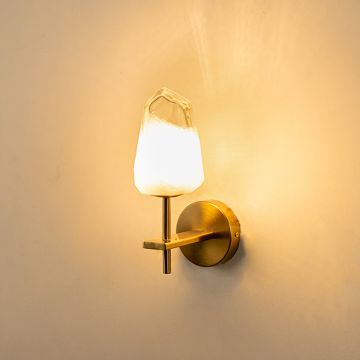 Faceted Crystal Wall Light Light on white background