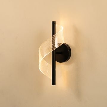 Encino Modern Wall Light Black Light on white background