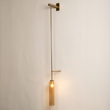 Float Suspension Wall Sconce Amber Light On White Background