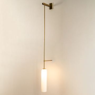 Float Suspension Wall Sconce White Light On White Background