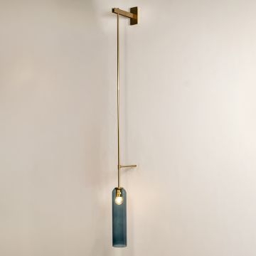 Float Suspension Wall Sconce Blue Light On White Background