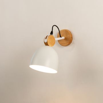 Macaron Loft Adjustable Wall Light White Light On White Background