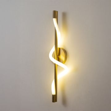 Curl Island Wall Light Gold Light on White Background