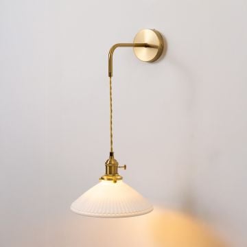 Berkshire Pleated Wall Hanging Light Decker Light on White Background