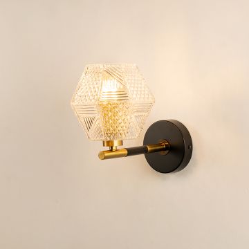 Fascinated Black Wall Lamp Light On White Background