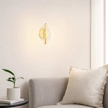 lefe acrylic led wall light gold main lifestyle
