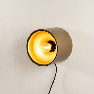 Conduit Box Wall Light Gold Light On White Background