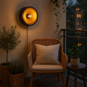 Conduit Box Wall Light Black Main Lifestyle