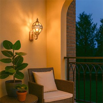 serenara outdoor wall light bronze main lifestyle