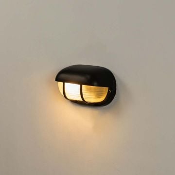 Classic Rounded Black Outdoor Bulkhead Light 2