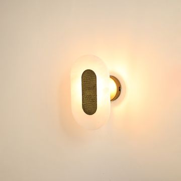 Selenite Wall Light Light On White Background