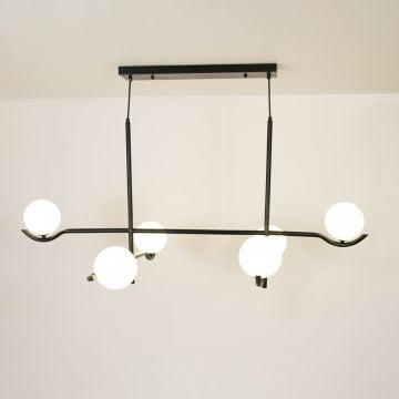 Aball-Orbelle-6-Light-Chandelier-Black-Light-On-White-Background
