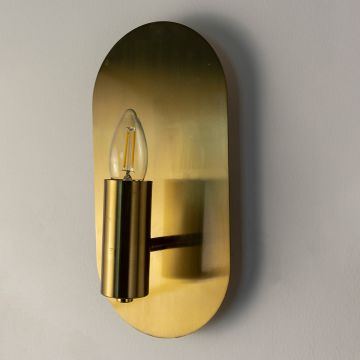 Ajax Brass Wall Sconce Light Off White Background