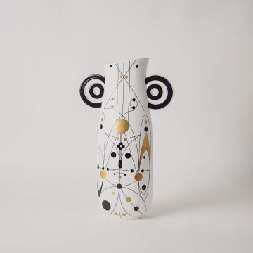 Barrit Ceramic Flower Vase - White White Background