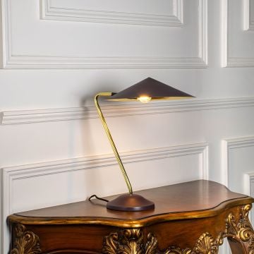 Benton Study Lamp - Juniper Finish Light On White Background