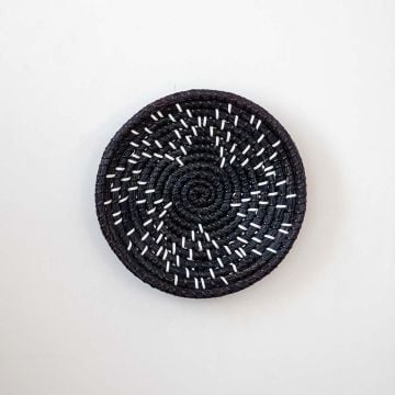Bexon Handwoven Sabai Grass Hanging Wall Basket - Pure Black White Background