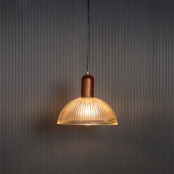 Blumen Glass Hanging Light Light On Black Background
