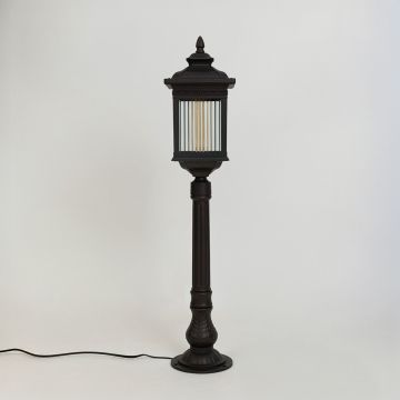Classical-Outdoor-Pole-Light-Light-On-White-Background