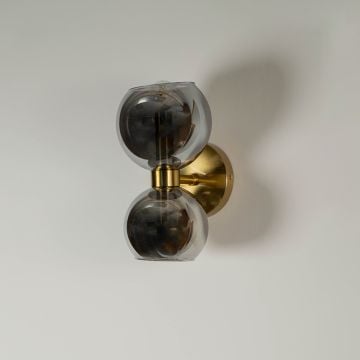 Glass Globe Wall Light Light Off White Background