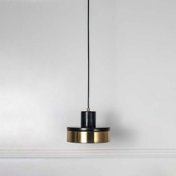 Drum Marble Hanging Light - Black Light Off White Background