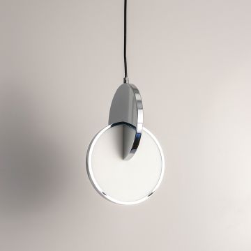 Eclipse Pendant 2 Piece Chrome Light Light Off White Background