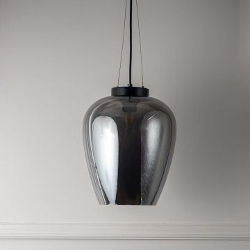 Elian Glass Pendant Lamp - Black Light Off White Background