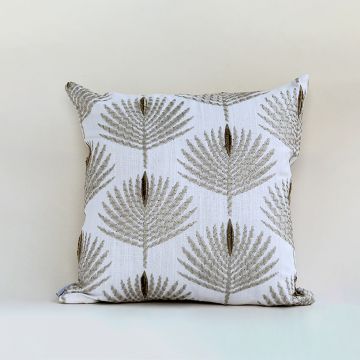 Embroidered Chic Cotton Cushion Covers White Background
