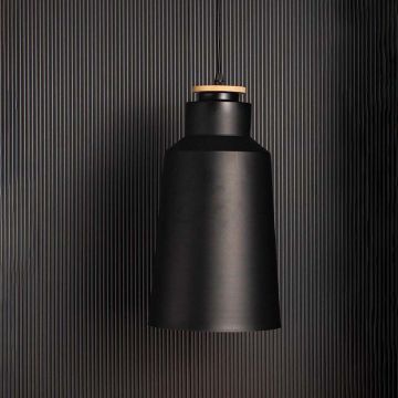 European Drum Pendant Lamp - Black Light On Black Background
