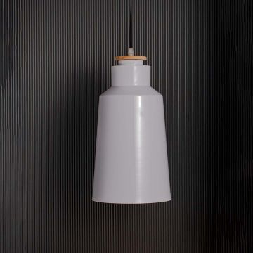 European Drum Pendant Lamp - White Light On Black Background