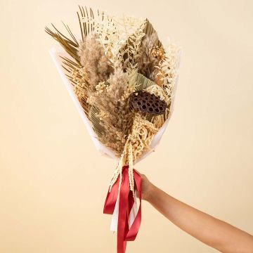 Forest Green Mix Flower Bouquet | Bunch of Flowers for GiftHand Image