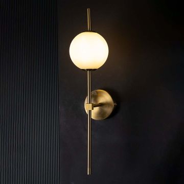 Glass Ball Nordic Golden Wall Lamp Light On Black Background