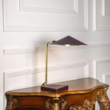 Goodman Study Lamp - Juniper Finish Light On White Background