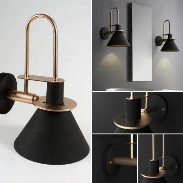 Cosmos Industrial Style Black Metal Wall Light Fixture Lifestyle