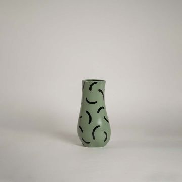 Hoja Vase - Green White Background