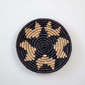 Knight Roar Handwoven Sea Grass Hanging Wall Basket - Black White Background