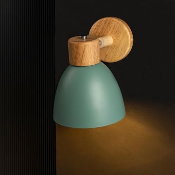 Ksovv Adjustable Wall Sconce- Green Light On Black Background