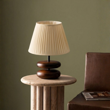 Cream fabric lamp shade displayed on white background highlighting pleated texture for table lamp or floor lamp decor styling.