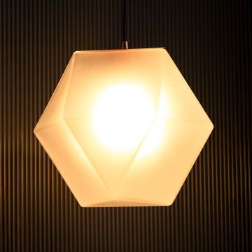 Modern Diamond Crystal Glass Pendant Lamp Light On Black Background