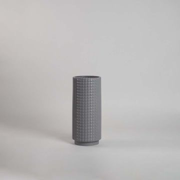 Nuru Ceramic Flower Vase - Grey White Background