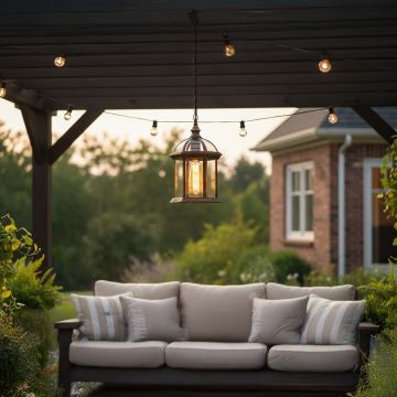 calvino arched outdoor hanging lamp bronze main lifestyle