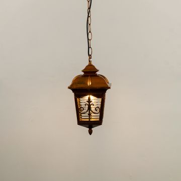 Olivier Outdoor Hanging Light Bronze light on white background